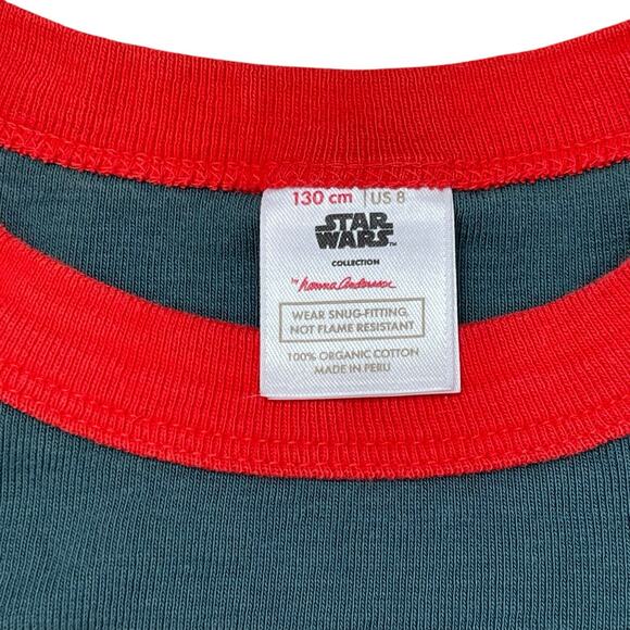Hanna Andersson Christmas Baby Yoda Star Wars Pajama Set Pj’s Size 8 - Picture 3 of 4